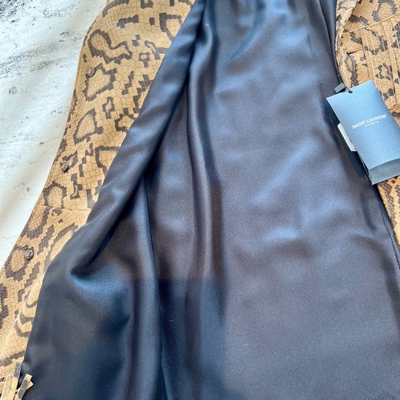 Hedi Slimane Suede Fringe Jacket, Saint Laurent, Snake print, new with tags - Picture 7 of 14